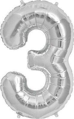 Foil Balloon - Silver - #3 - 34&quot;