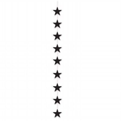 Hanging Stringer-Black Stars-1pkg-6.6ft