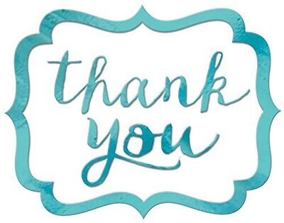 Stickers-Thank You-Robin&quot;s Egg Blue-50pk-1.5&#39;&#39; x 1&#39;&#39;