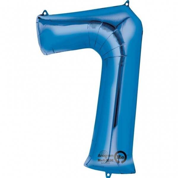 Foil Balloon-Supershape-Number &quot;7&quot;-Royal Blue
