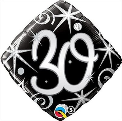 Foil Balloon - Elegant 30 Sparkle - 18&quot;