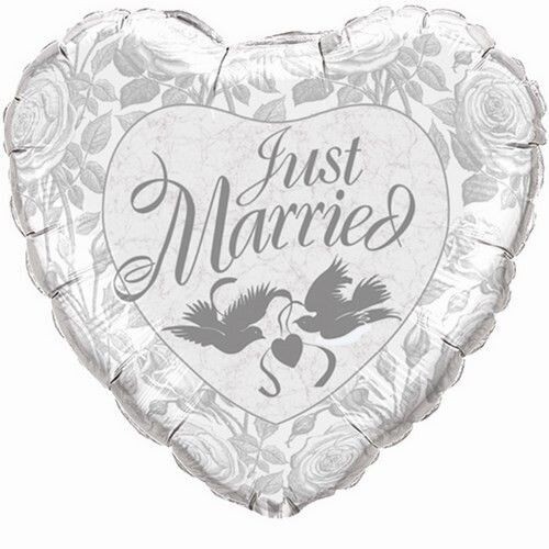 Foil Balloon - Just Married Love Birds - 36&quot;