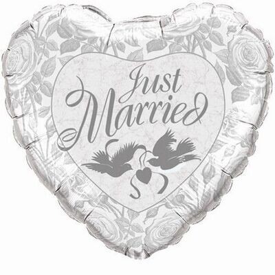 Foil Balloon - Just Married Love Birds - 36" Foil Balloon - Just Married Love Birds - 36"
