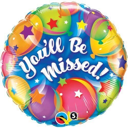 Foil Balloon - You&#39;ll Be Missed Balloons - 18&quot;