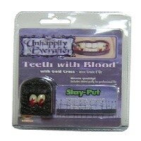 Costume Accessory-Fangs with Blood-1pkg