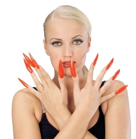 Costume Accessory-Long Red Finger Nails-10pcs