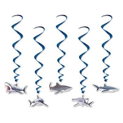 Danglers-Foil Swirl-Sharks-5pkg-32&quot;-36&quot;