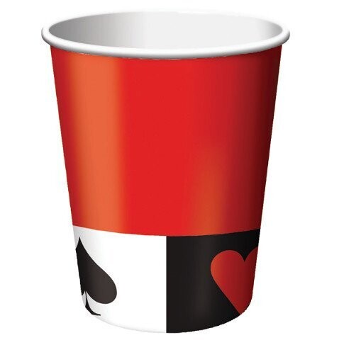 Paper Cups-Casino Card Night-8pkg-9oz - Discontinued