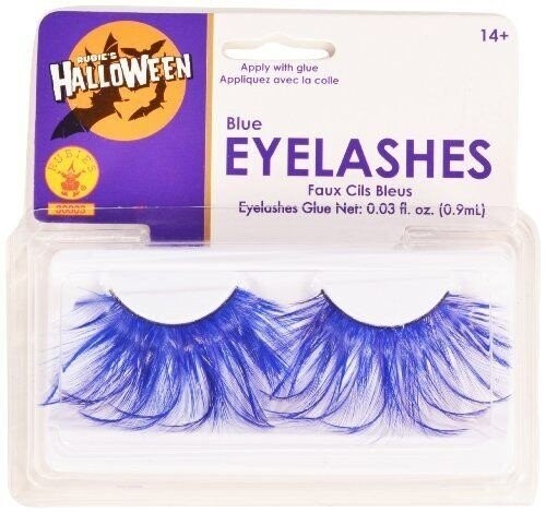 Costume Accessory-Feathered Blue Eye lashes-1pkg