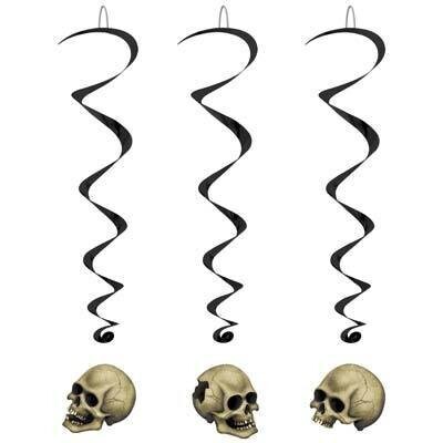 Danglers-Foil Swirl-Halloween Skulls-5pkg-40&quot;