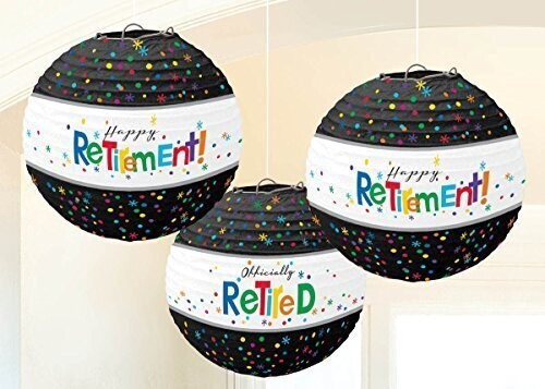 Paper Lanterns-Happy Retirement-3pk/9.5&#39;&#39;