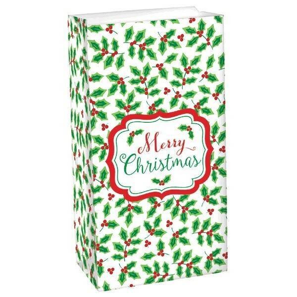 Treat Sacks-Christmas-Holly-12pkg-Paper