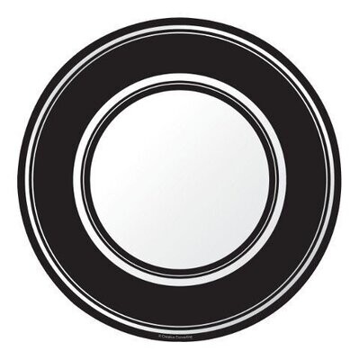 Plates-BEV-Black Velvet Stripe-8pkg-Paper (Discontinued/Final Sale)