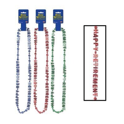 Necklace-Assorted Happy Retirement-1pkg-36&quot;