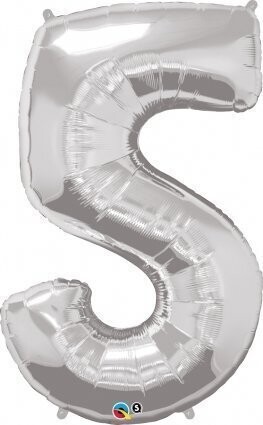 Foil Balloon - Silver - #5 - 34&quot;