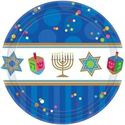 Plates-BEV-Hanukkah Celebrations-18pk-Paper