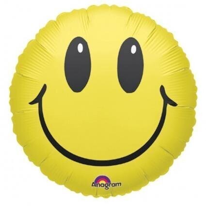 Foil Balloon - Big Yellow Smiley Face - 18&quot;
