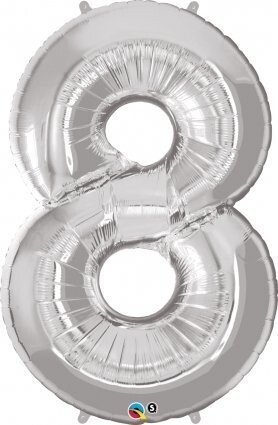 Foil Balloon - Silver - #8 - 34&quot;