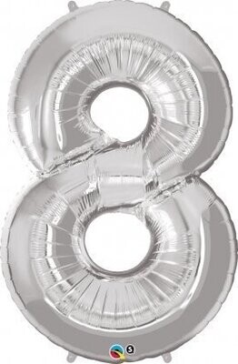 Foil Balloon - Silver - #8 - 34&quot;