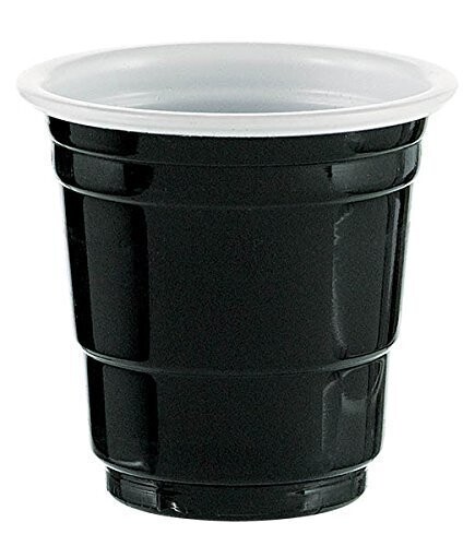 Shot Glasses-Black-Plastic-2oz-20Pk