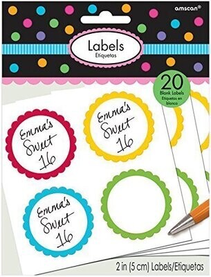 Labels-Scalloped-Rainbow-20pk/2&#39;&#39;