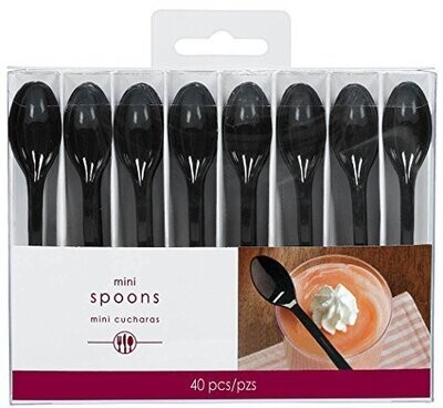 Spoons-mini-Black-40pk-Plastic