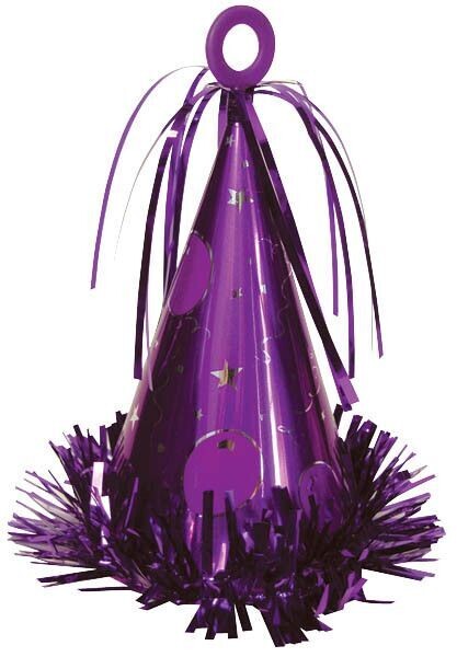 Balloon Weight-Party Hat-Purple-6oz