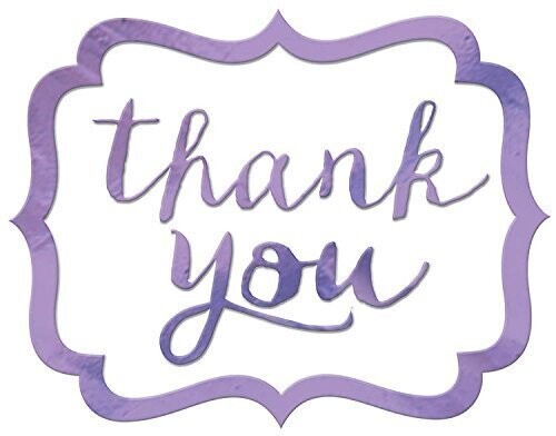 Stickers-Thank You-Lavender-50pcs-1.5&#39;&#39; x 1&#39;&#39;