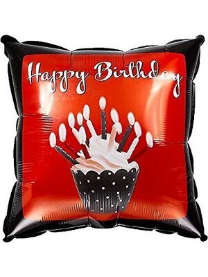 Foil Balloon - Cupcake Blowout Happy Birthday - 18&quot;