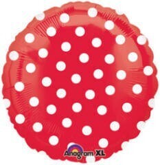 Foil Balloon - Red with White Dots - 18&quot;