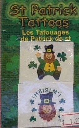 Temporary Tattoos-St. Patrick&#39;s Day-1 Sheet