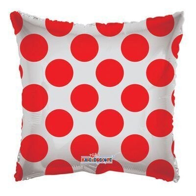 Foil Balloon - Red Circles - 18&quot;