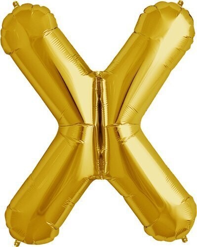 Foil Balloon - Gold X - 34&#39;&#39;