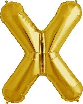 Foil Balloon - Gold X - 34'' Foil Balloon - Gold X - 34''