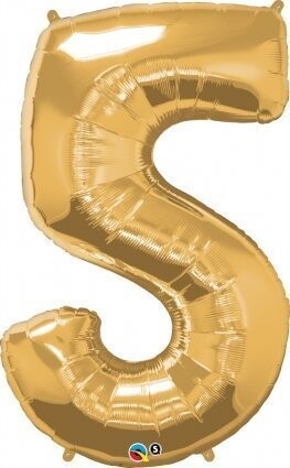 Foil Balloon - Gold #5 - 34&quot;