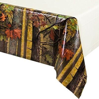 Tablecover - Plastic -Rectangle - Hunting Camo - 54&#39;&#39;x102&#39;&#39; - 1pc