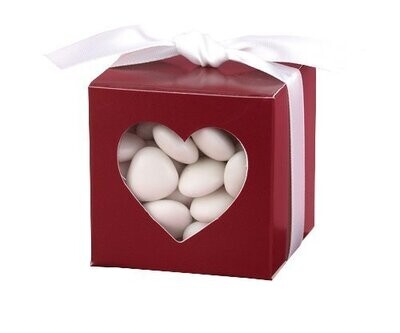 Favor Boxes- Merlot with Heart Window- 25pk