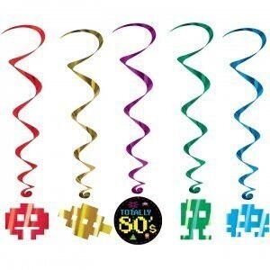 Danglers-Foil Swirl-Totally 80&#39;s-5pkg-34&quot;-40&quot;