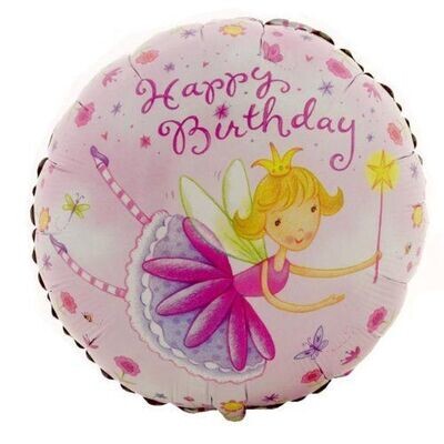 Foil Balloon - Garden Fairy Happy Birthday - 18&quot;