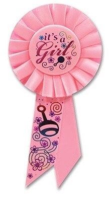 Award Ribbon-It&#39;s a Girl-1pkg-6.5&quot;