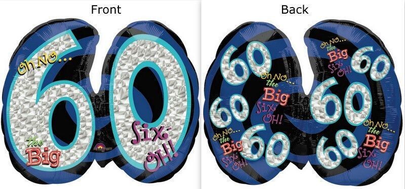 Foil Balloon - Oh No the Big 60 - 21&quot;x26&quot;