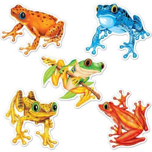 Cutouts-Mini Colorful Frogs-10pkg-4.5&quot;