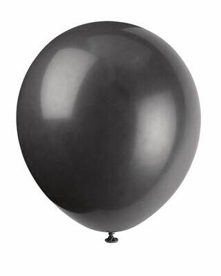 Latex Balloons-Jet Black-72pkg-12&quot;