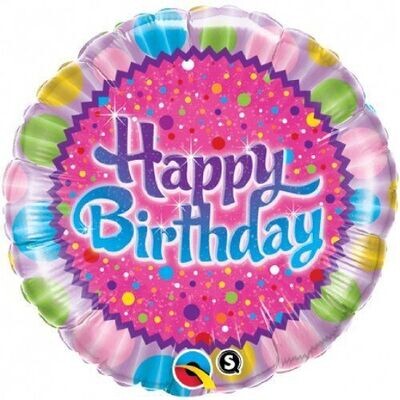 Foil Balloon - Happy Birthday Sprinkles and Sparkles - 18&quot;