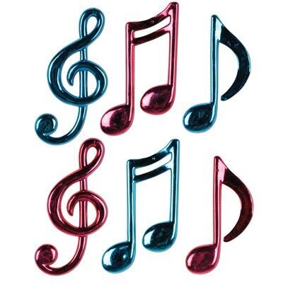 Cutouts-Plastic-Musical Notes-6pkg-4.25&quot;-5.5&quot;