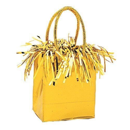 Balloon Bag Weight-Gold-1pkg-3&quot;x2.5&quot;