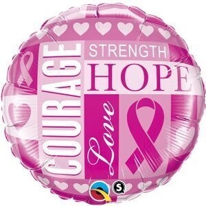Foil Balloon - Pink Ribbon Courage - 18&quot;