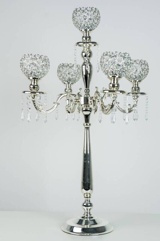 Rental-Candelabras-Silver Crystal-Small-1Day