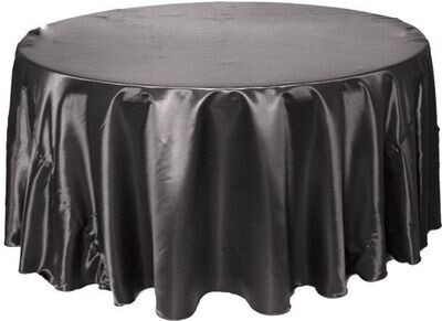 Rental-Round table Cloth-Pintuck Black-120&#39;&#39;-1Day