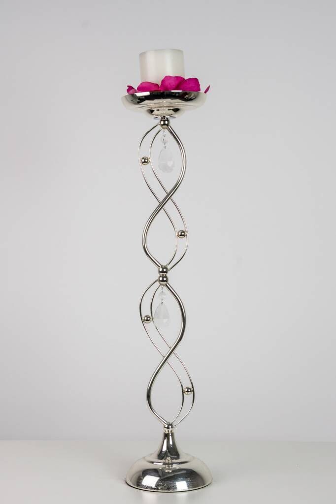 Rental-Gold and Silver Tall Candle Holder-1Day